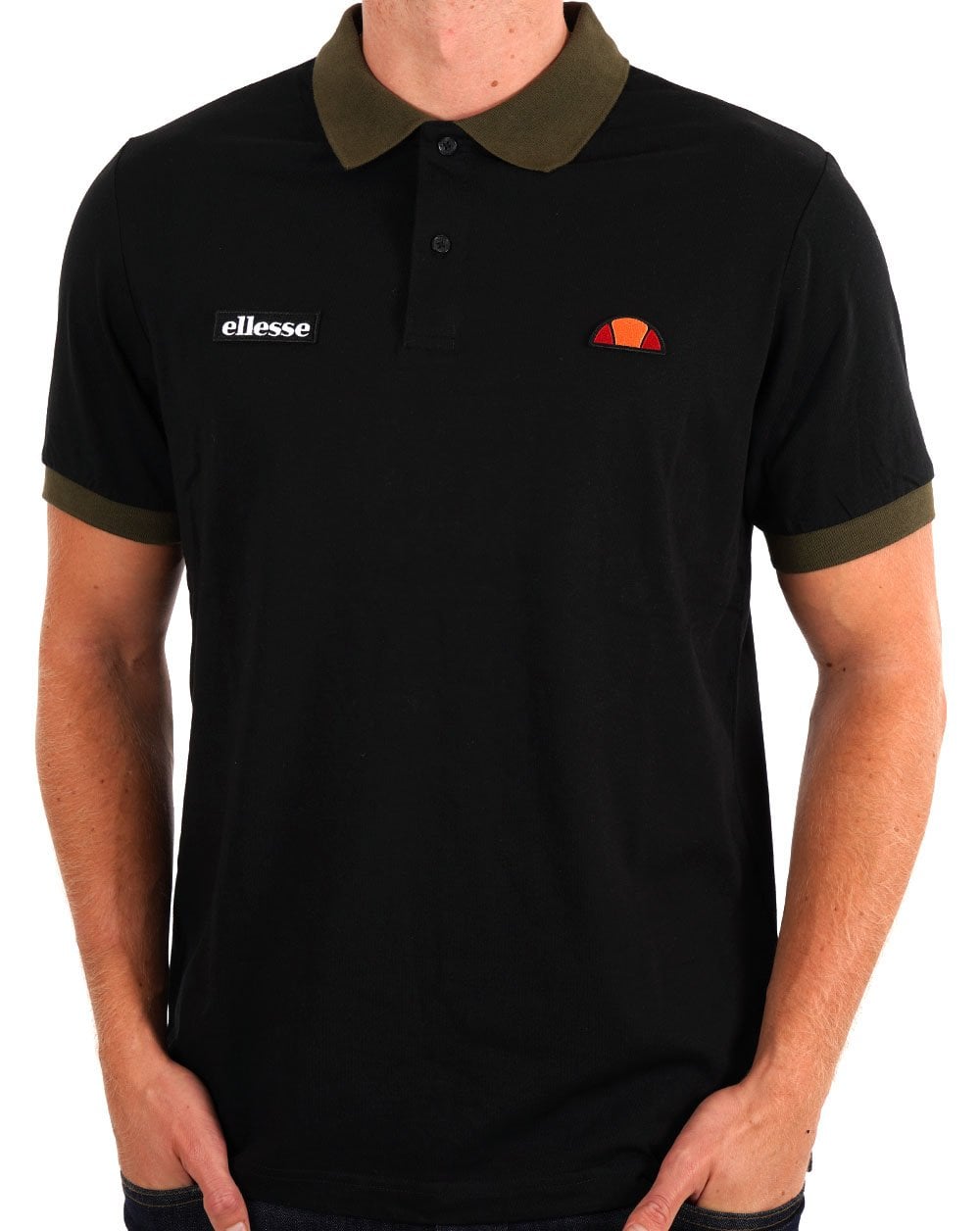 Ellesse Lessepsia Poloshirt Schwarz/Khaki