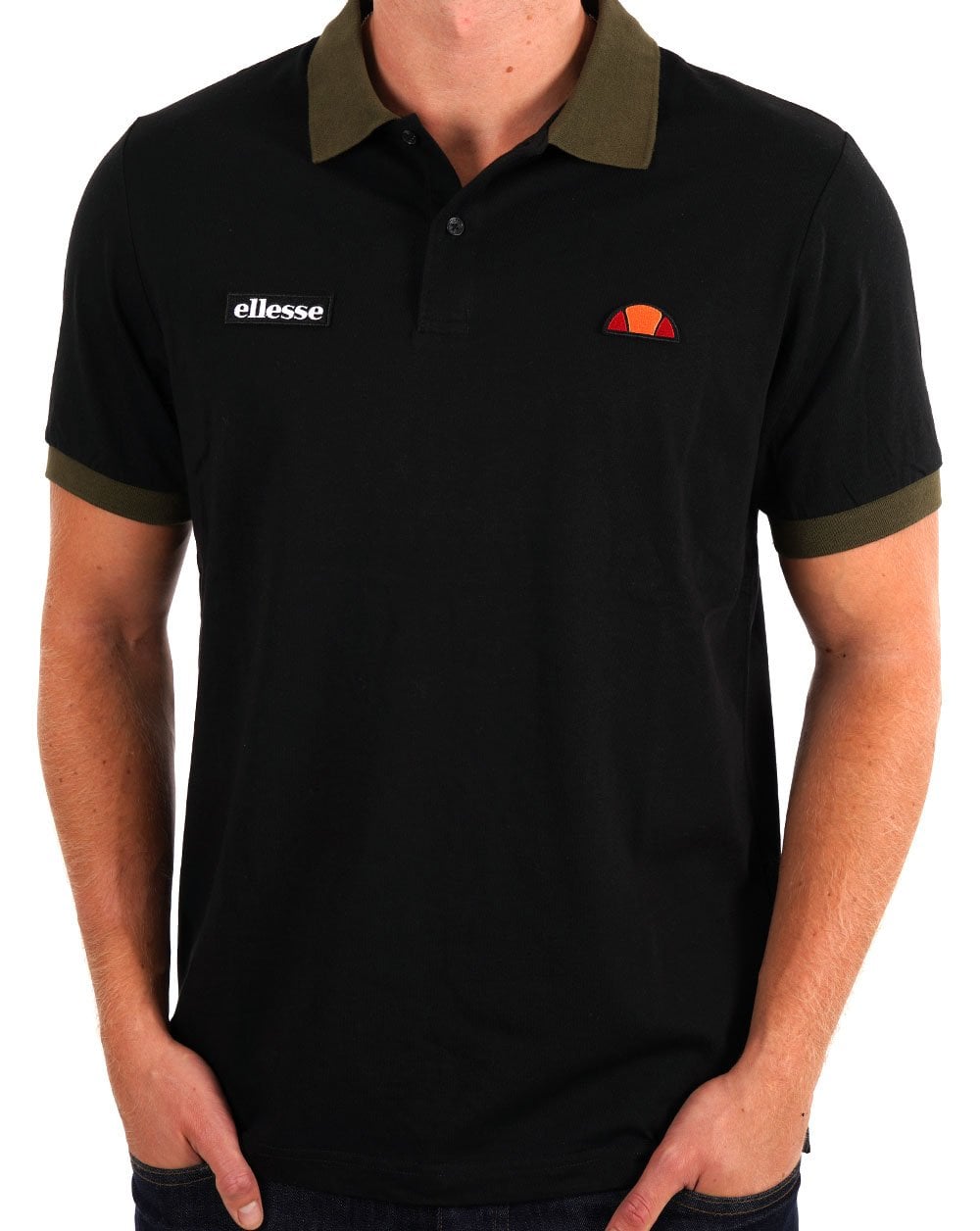 Ellesse Lessepsia Poloshirt Schwarz/Khaki