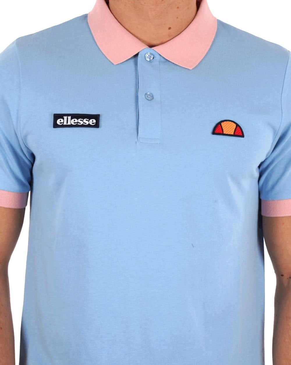 Ellesse Lessepsia Polo Shirt Sky Blue/Pink
