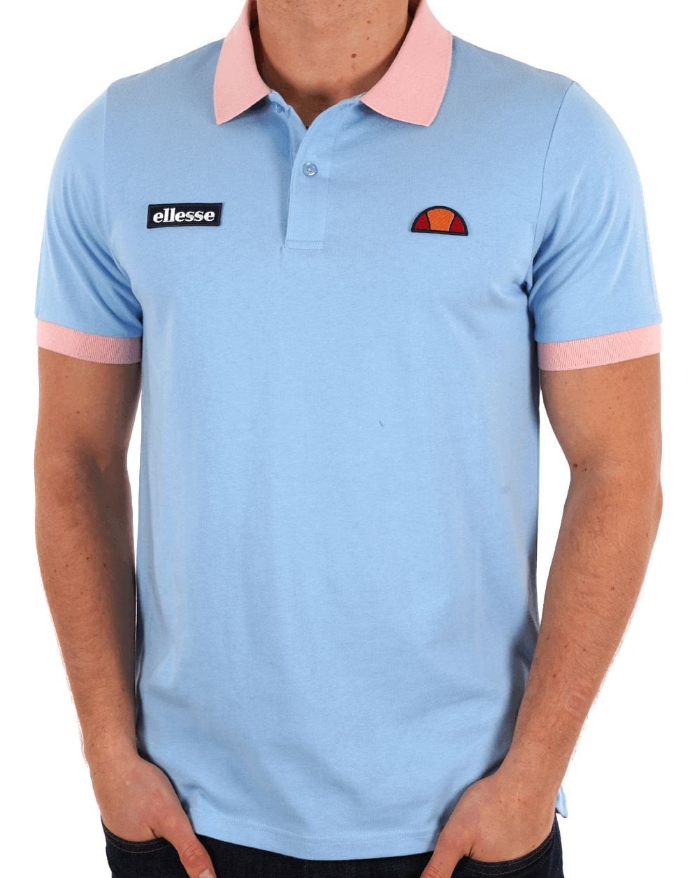 Ellesse Lessepsia Polo Shirt Sky Blue/Pink