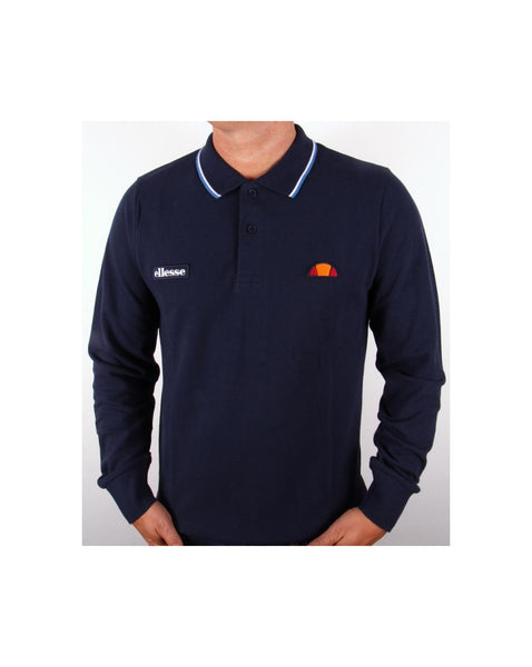 Ellesse Livorno Long Sleeve Polo Shirt Navy