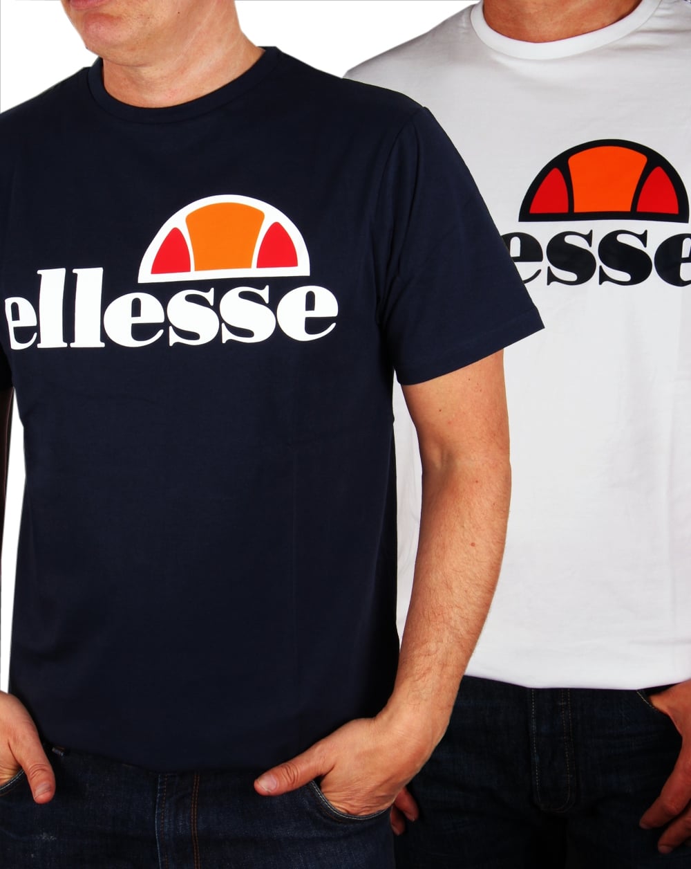 Ellesse Logo T-Shirt Doppelpack Marineblau/Weiß