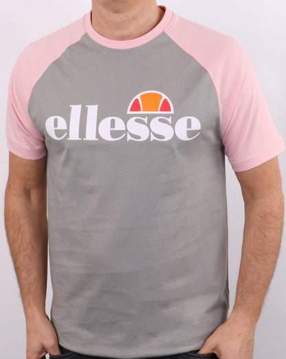 Ellesse Logo T-Shirt Grau/Rosa