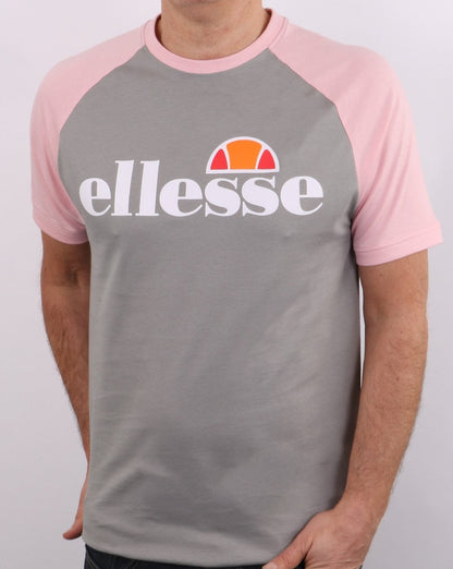 Ellesse Logo T-Shirt Grau/Rosa