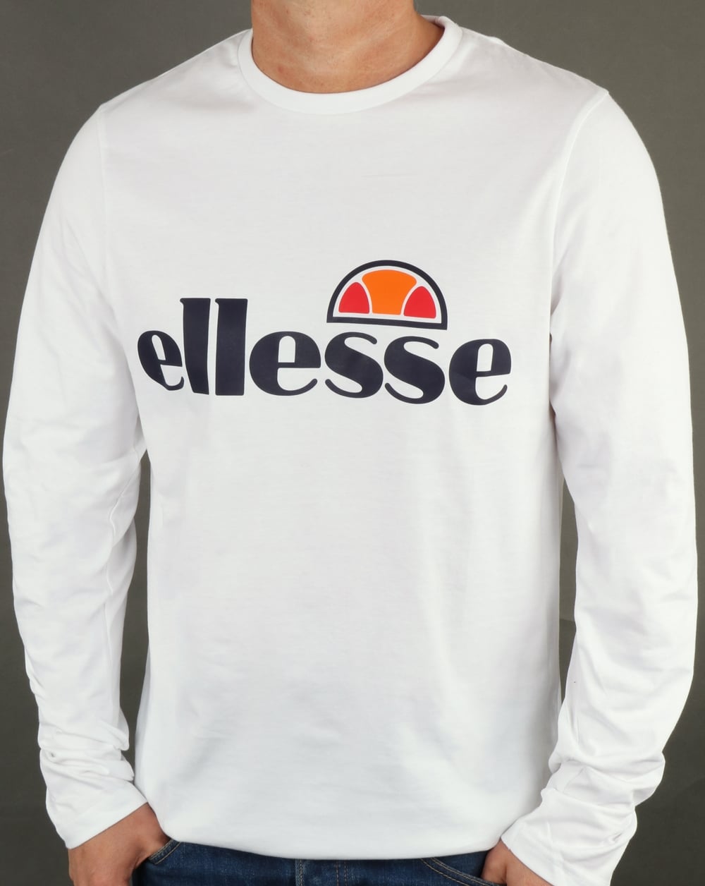 Ellesse Langarm-T-Shirt Weiß
