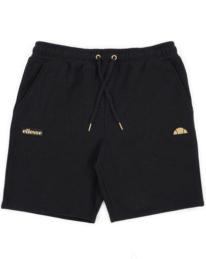 Ellesse – Lounge-Shorts in Schwarz und Gold