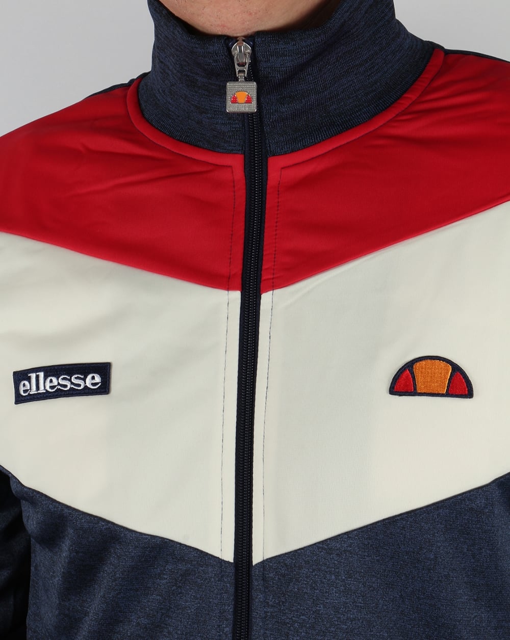 Ellesse – Marl Track Top – Marineblau/Rot/Weiß