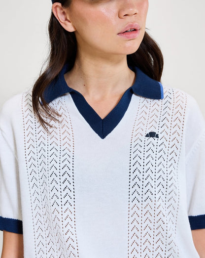 Ellesse Maurices Strick-Poloshirt Weiß