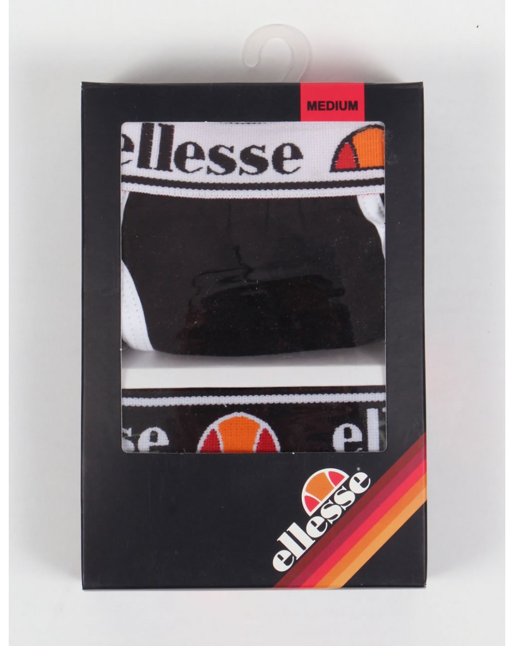 Ellesse Mavone Boxer Shorts Twin Pack White/black