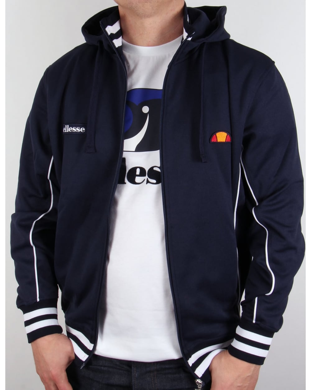 Ellesse Milan Hooded Track Top Navy