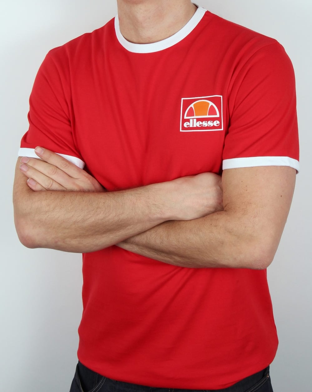 Ellesse Montefello Ringer T Shirt Red