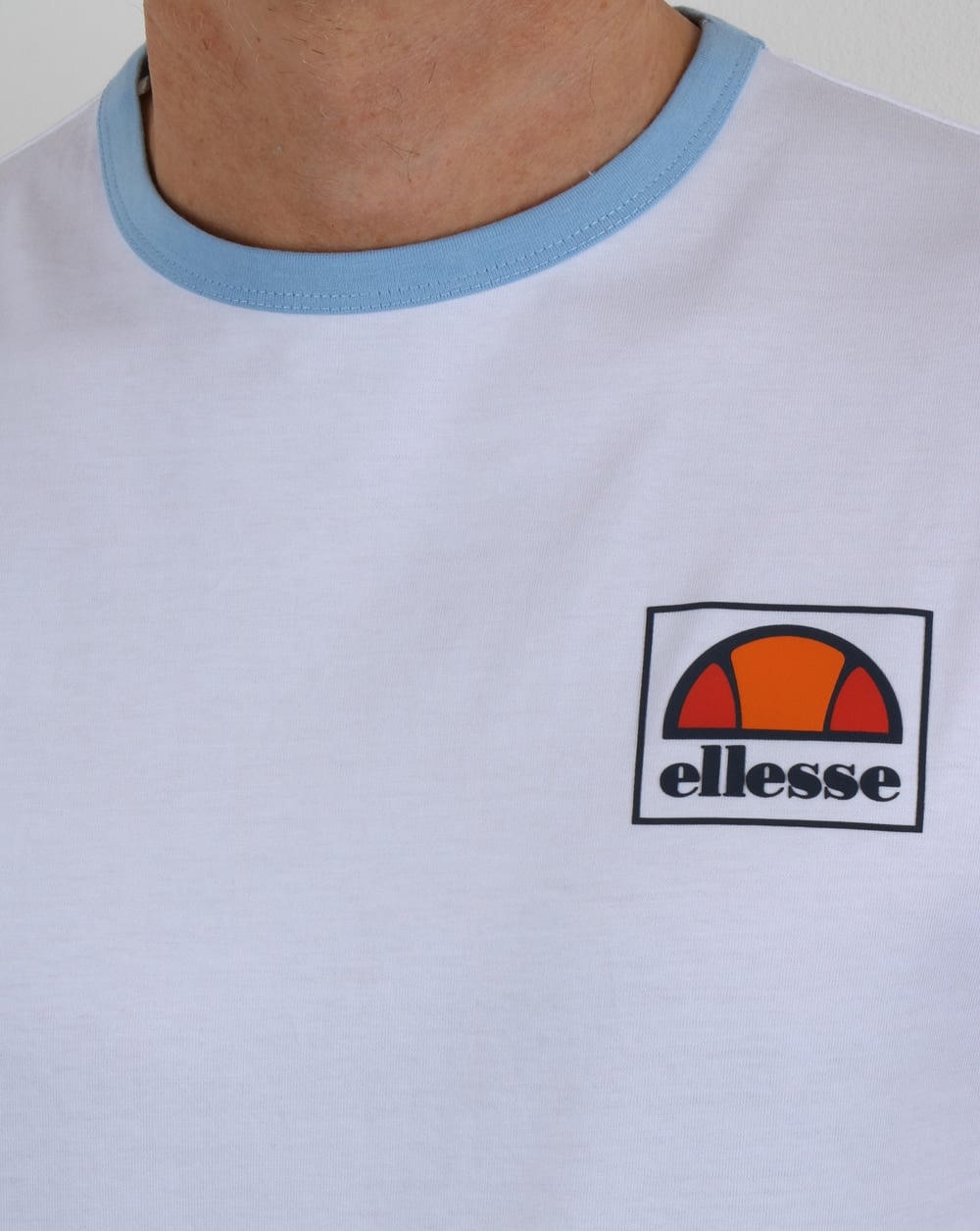 Ellesse Montefello Ringer T-Shirt Weiß/Himmelblau