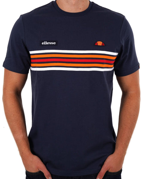 Ellesse Multi Stripe T Shirt Navy