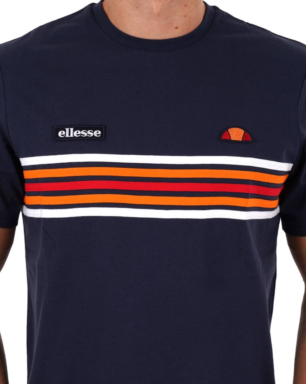 Ellesse Multi Stripe T Shirt Navy