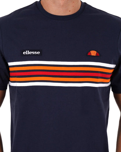 Ellesse T-Shirt mit mehreren Streifen, Marineblau
