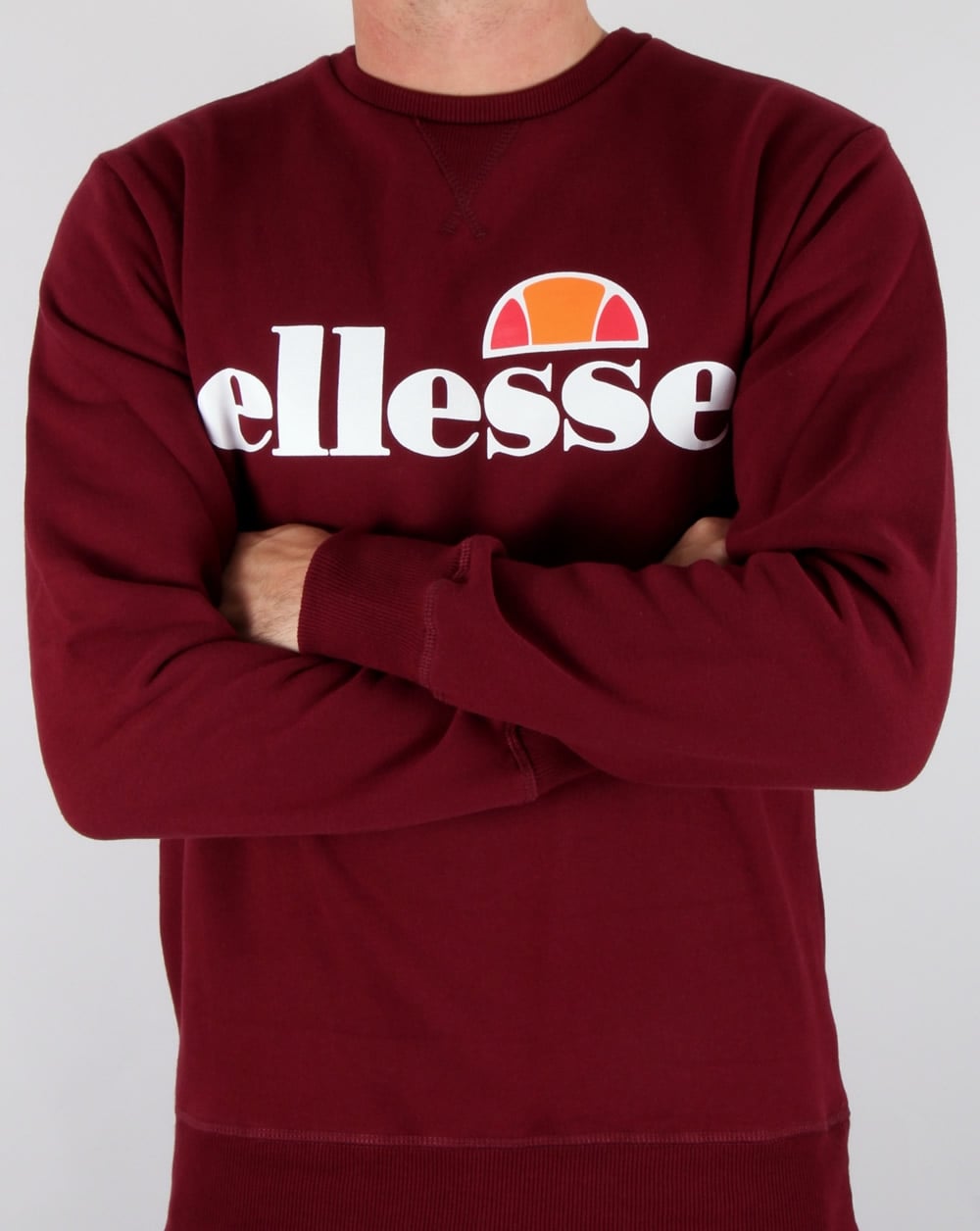Ellesse – Sweatshirt „New Logo“ in Burgunderrot