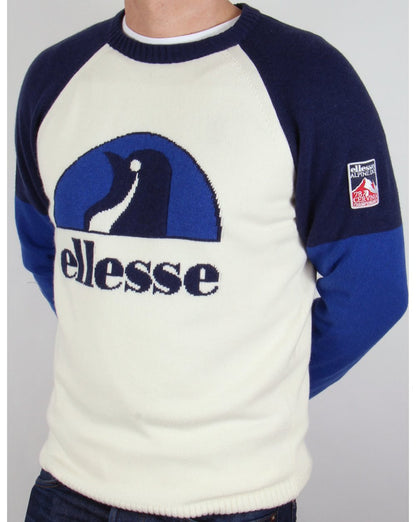 Ellesse – Pinguin-Skipullover im Stil der 80er