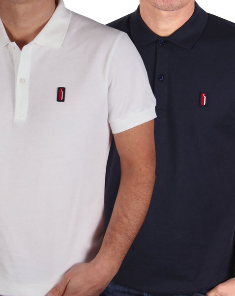 Ellesse Penguin Avalanche Polo Shirt Double Pack White/Navy