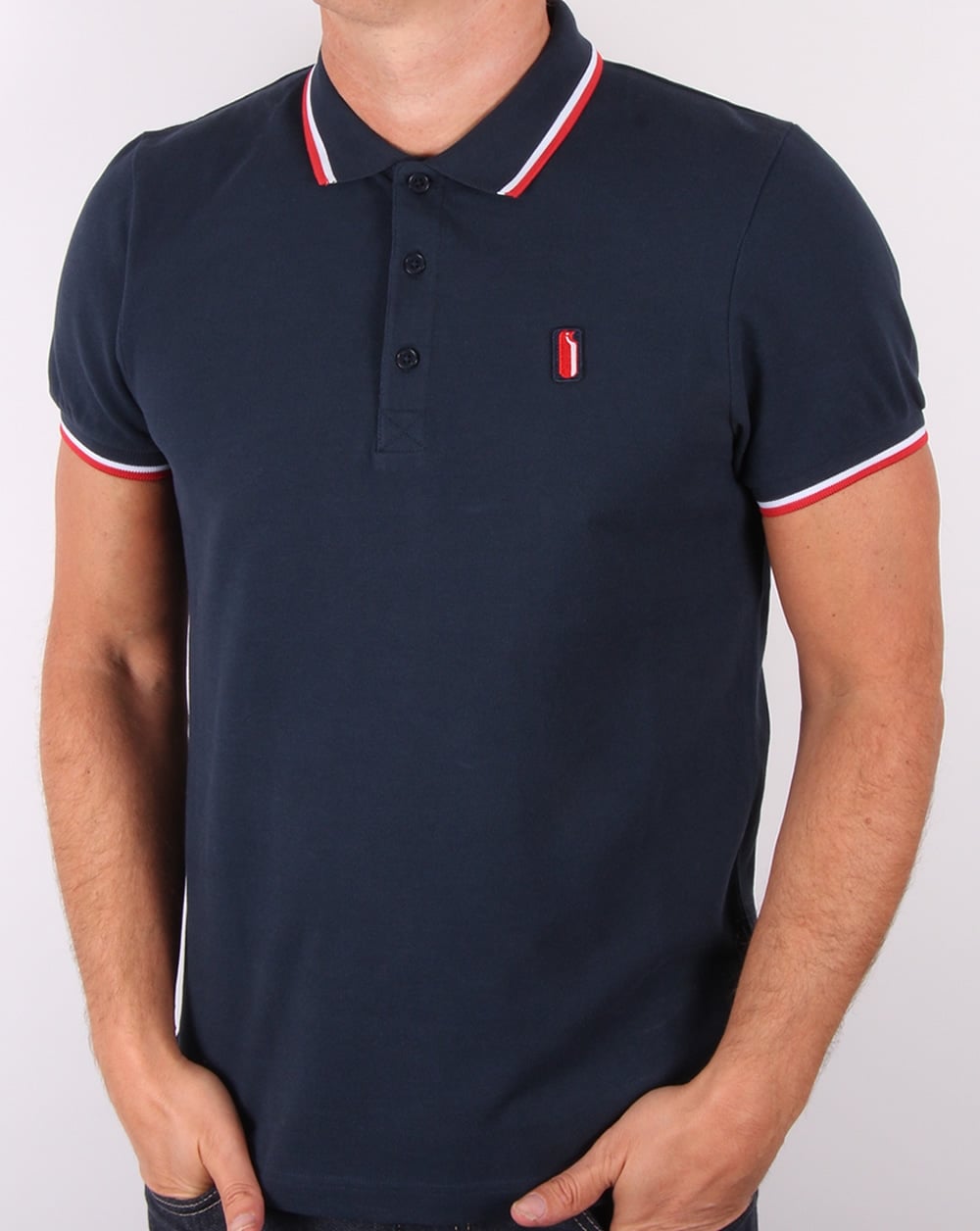 Ellesse – Penguin Avalanche – Poloshirt mit Tipped-Muster, Marineblau