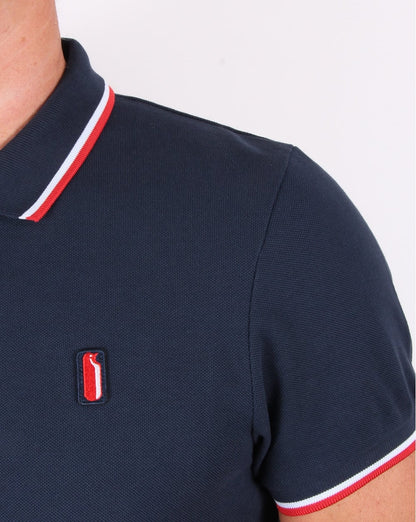 Ellesse – Penguin Avalanche – Poloshirt mit Tipped-Muster, Marineblau