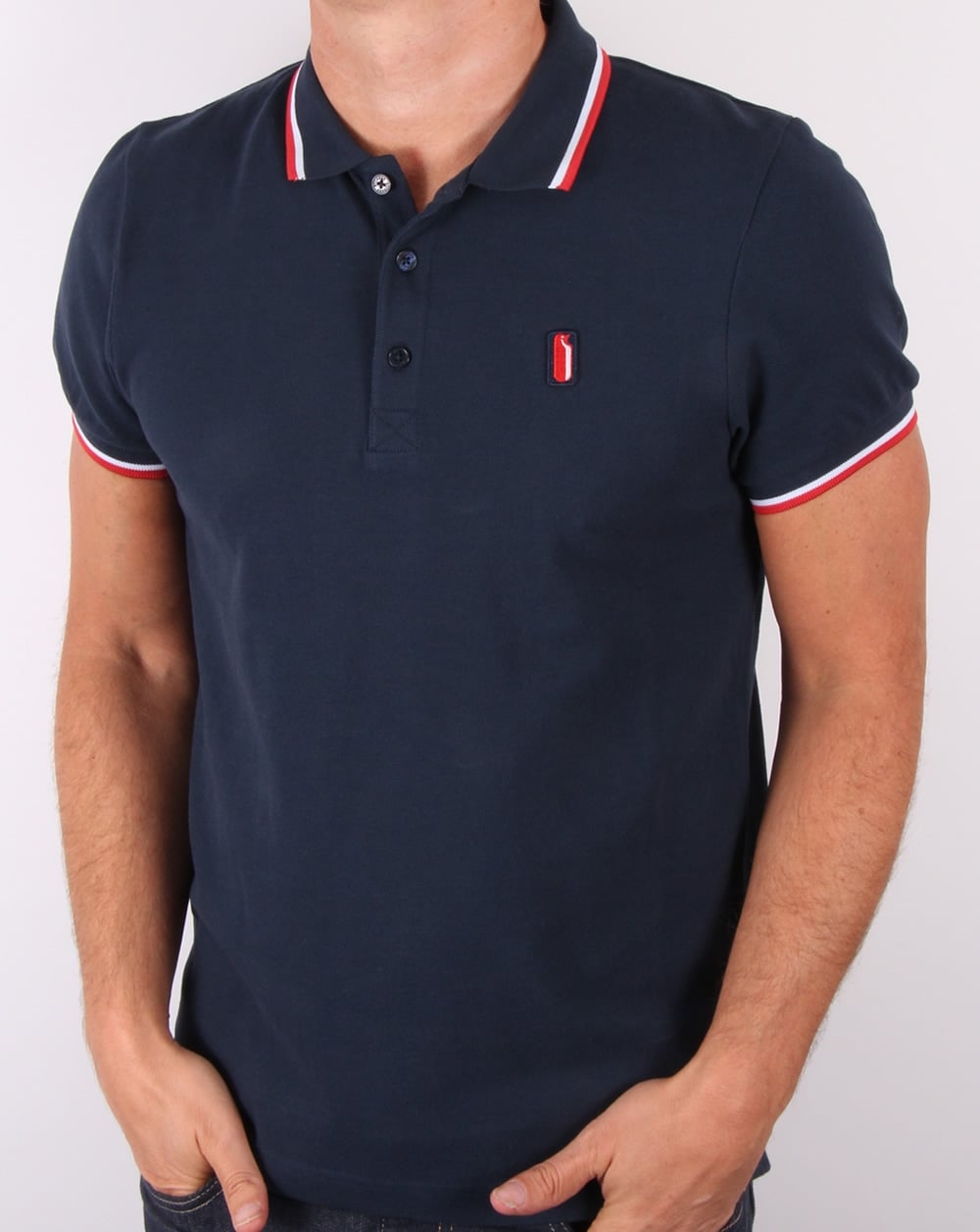 Ellesse – Penguin Avalanche – Poloshirt mit Tipped-Muster, Marineblau