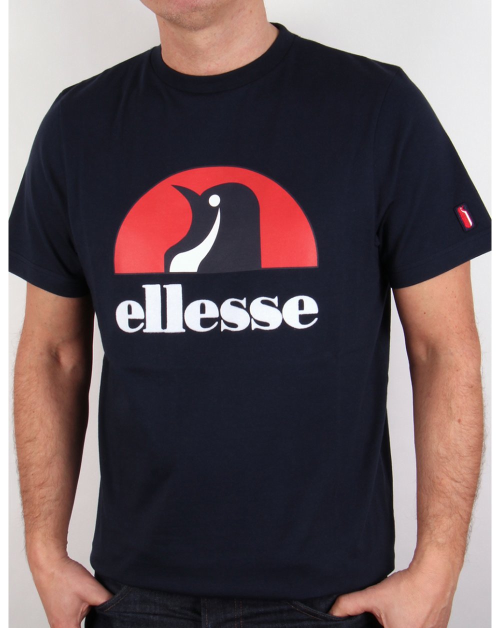 Ellesse – T-Shirt mit Pinguin-Logo, Marineblau