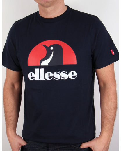Ellesse – T-Shirt mit Pinguin-Logo, Marineblau