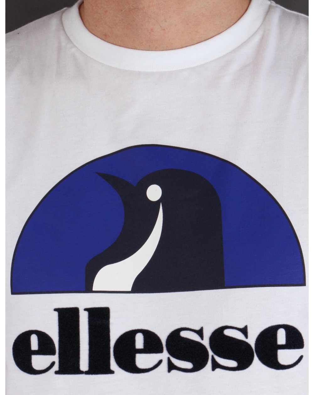 Ellesse Pinguin-Logo T-Shirt Weiß-Royal