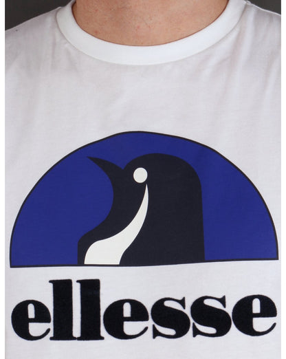Ellesse Pinguin-Logo T-Shirt Weiß-Royal
