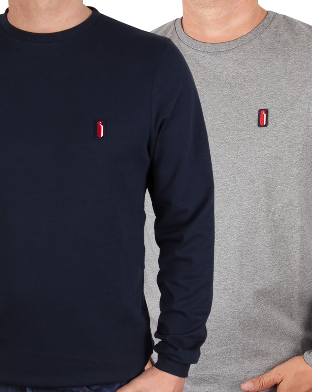 Ellesse Penguin Long Sleeve T Shirt 2 Pack Navy/Charcoal
