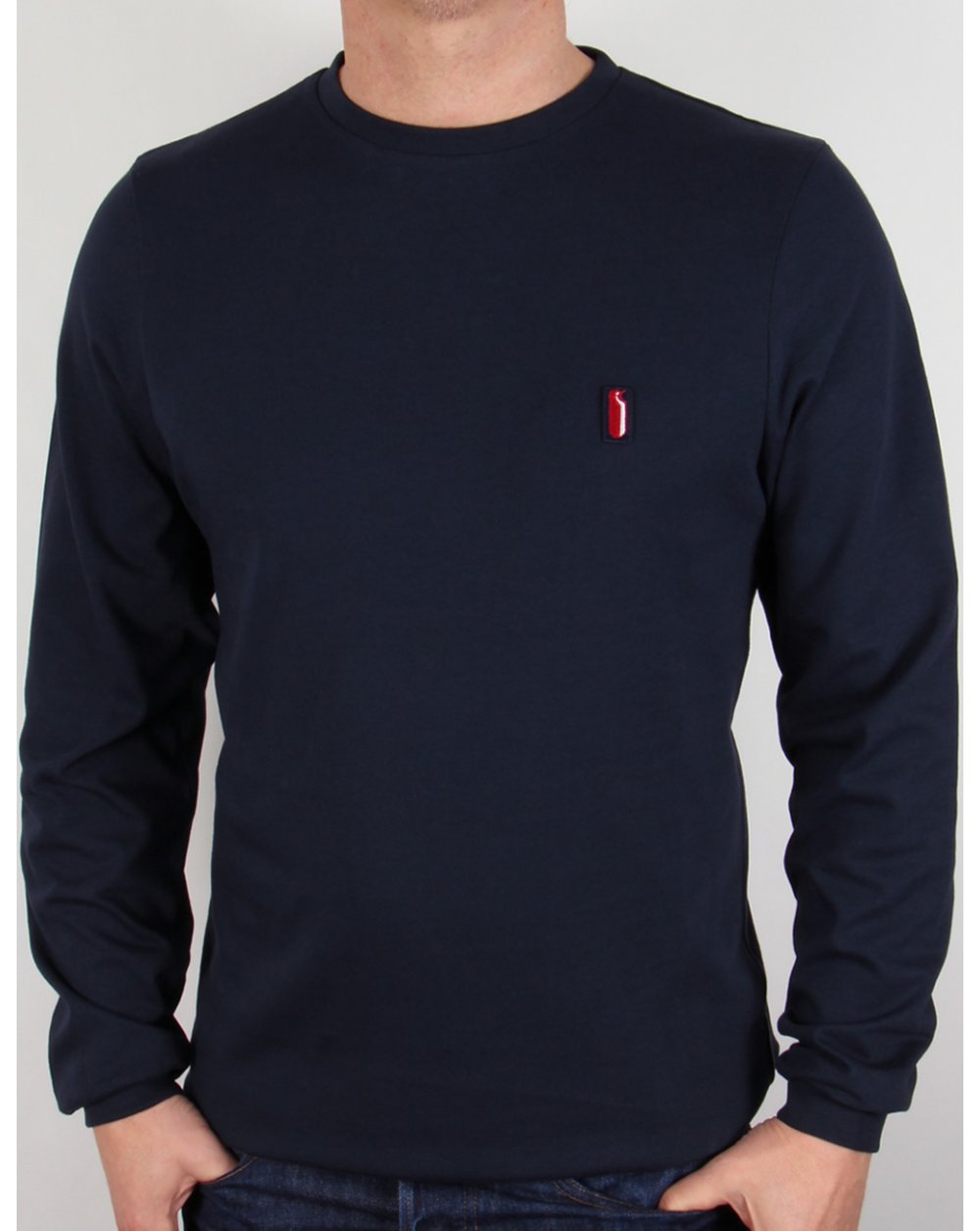 Ellesse – Penguin – Langarm-T-Shirt in Marineblau