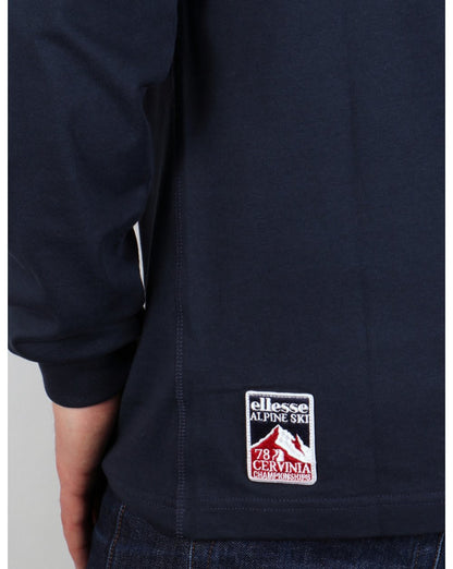 Ellesse – Penguin – Langarm-T-Shirt in Marineblau
