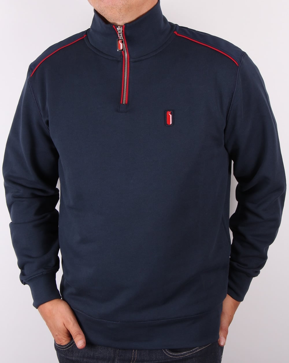Ellesse Penguin Quarter Zip Sweat Jumper Navy