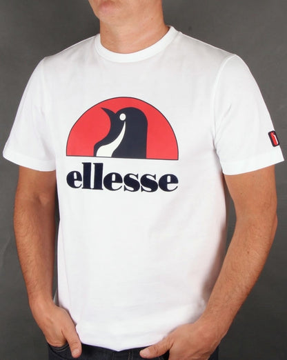 Ellesse – Penguin Ski Logo T-Shirt im Doppelpack, Weiß &amp; Grau