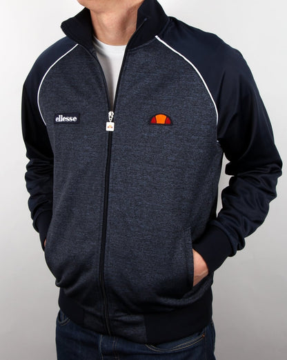Ellesse – Trainingsoberteil mit Paspelierung in Marineblau