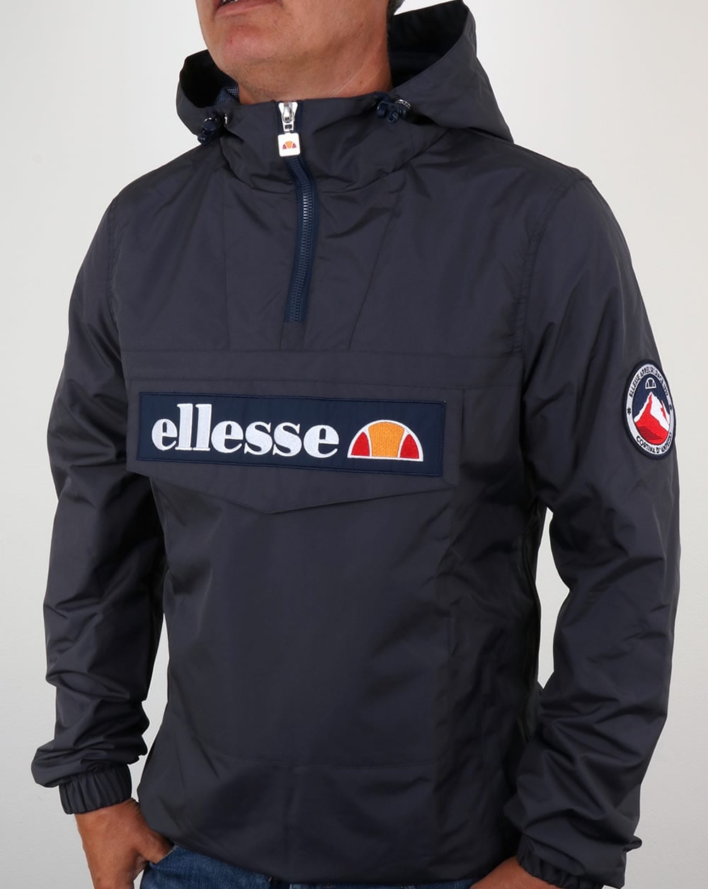Ellesse Quarter Zip Overhead Jacket Dark Grey