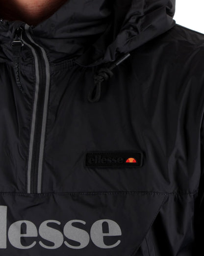 Ellesse – Regenjacke mit Viertelreißverschluss in Schwarz
