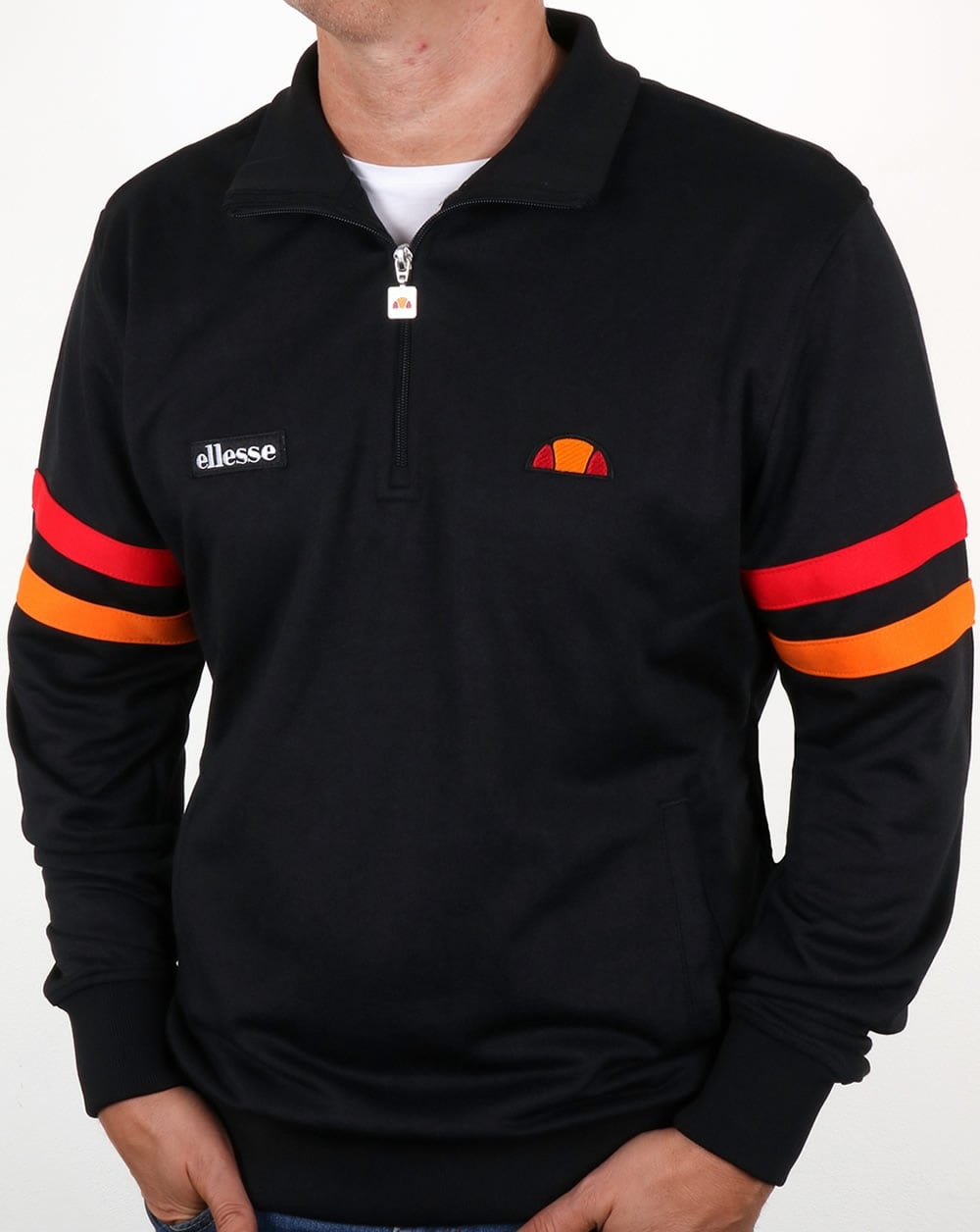 Ellesse Quarter Zip Roma Track Top Black