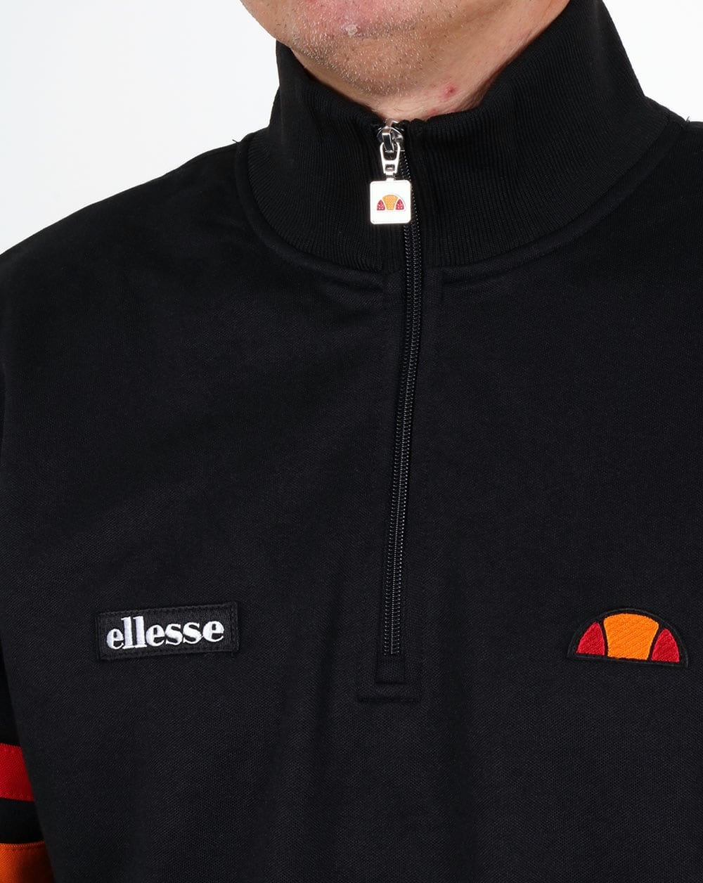 Ellesse Quarter Zip Roma Track Top Black