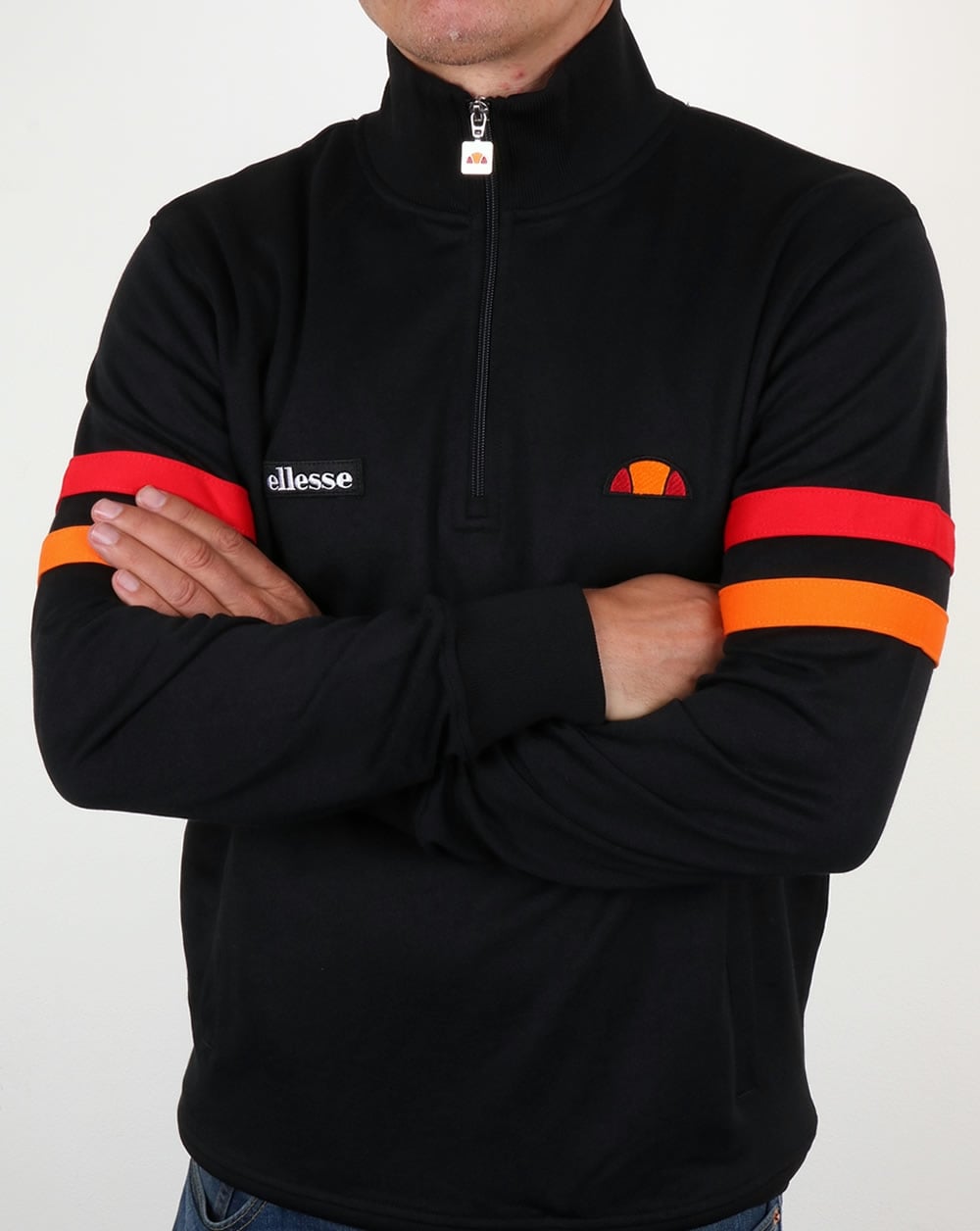 Ellesse Quarter Zip Roma Track Top Black