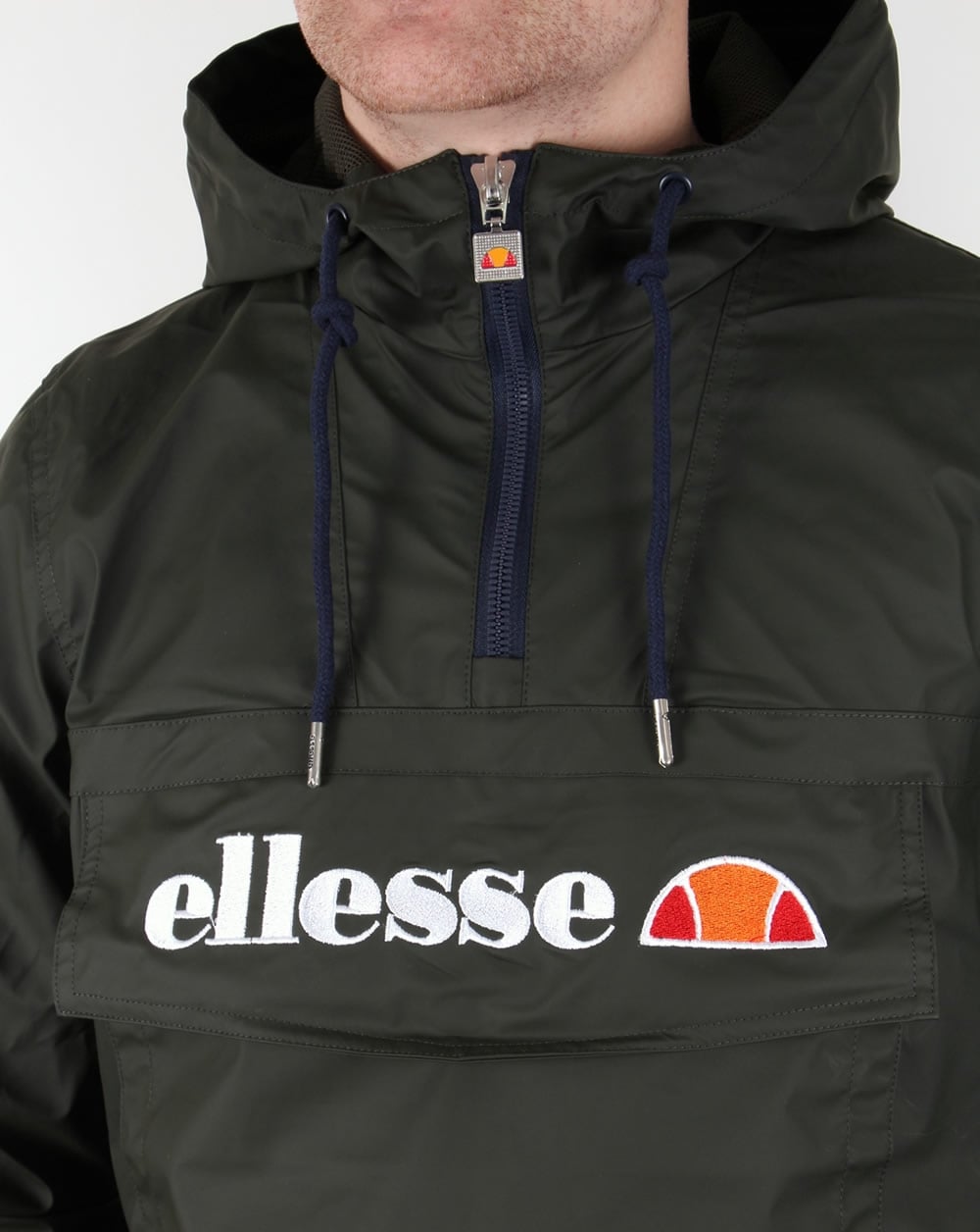Ellesse – Smock-Jacke mit Viertelreißverschluss, tiefes Khaki