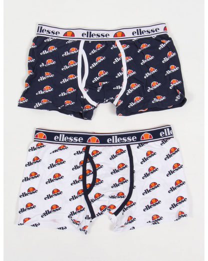 Ellesse Reno Logos Boxershorts Doppelpack Marine/Weiß