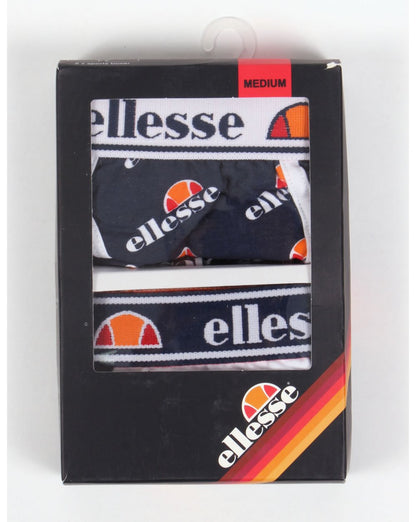 Ellesse Reno Logos Boxershorts Doppelpack Marine/Weiß