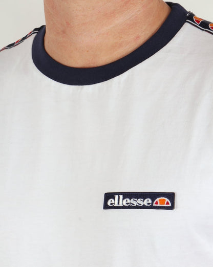 Ellesse – Retro-Ringer-T-Shirt in Weiß