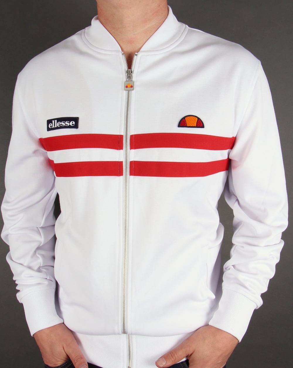 Ellesse Rimini 2 Track Top White/Red