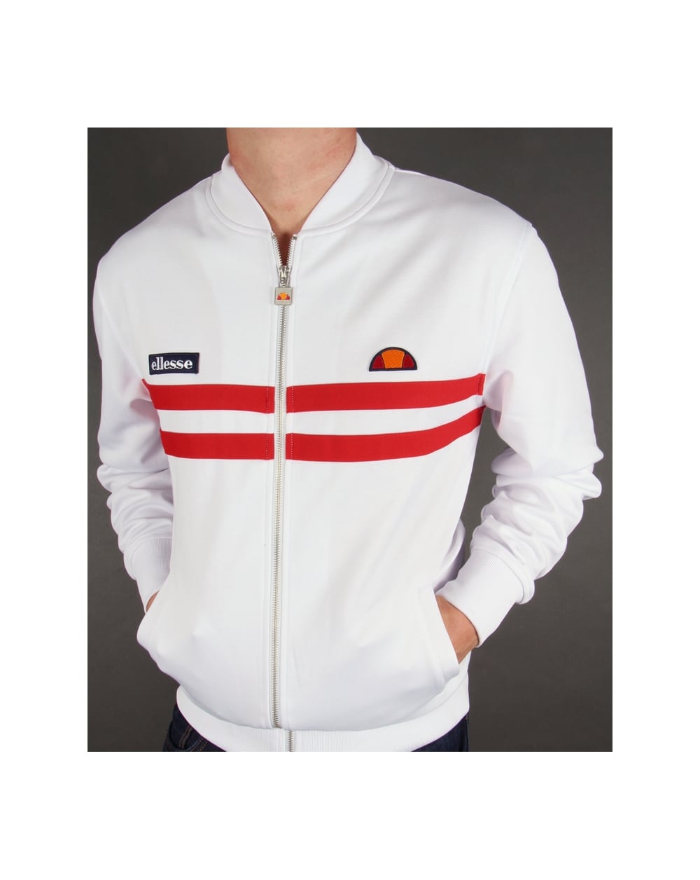 Ellesse Rimini 2 Trainingsjacke Weiß/Rot 