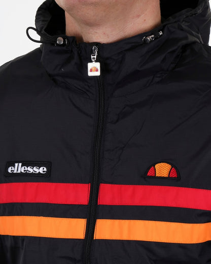 Ellesse Rimini Gestreifte Regenjacke Schwarz/Orange