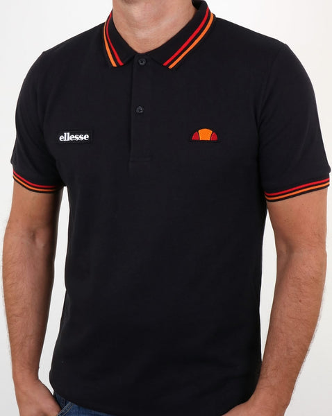 Ellesse Rimini Tipped Polo Shirt Black