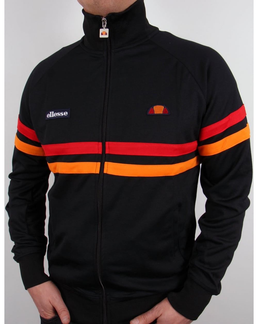 Ellesse Rimini Track Top Black/Red/Orange