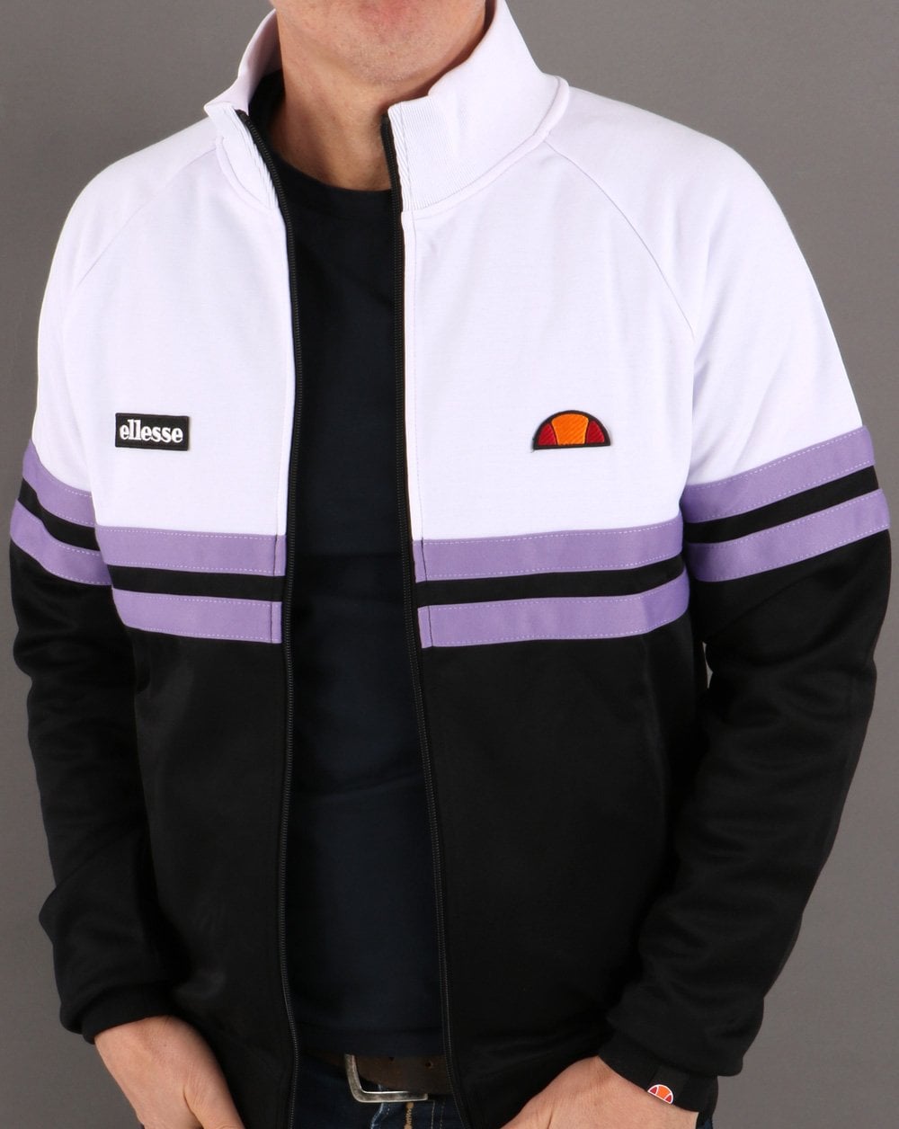 Ellesse Rimini Trainingsjacke Schwarz/Weiß/Flieder